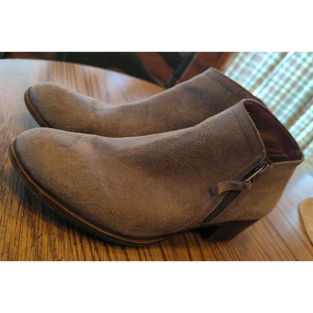 Lucky Brank Brekke Bootie Distressed Gray Leather Sz 9.5M/39.5‎ READ!